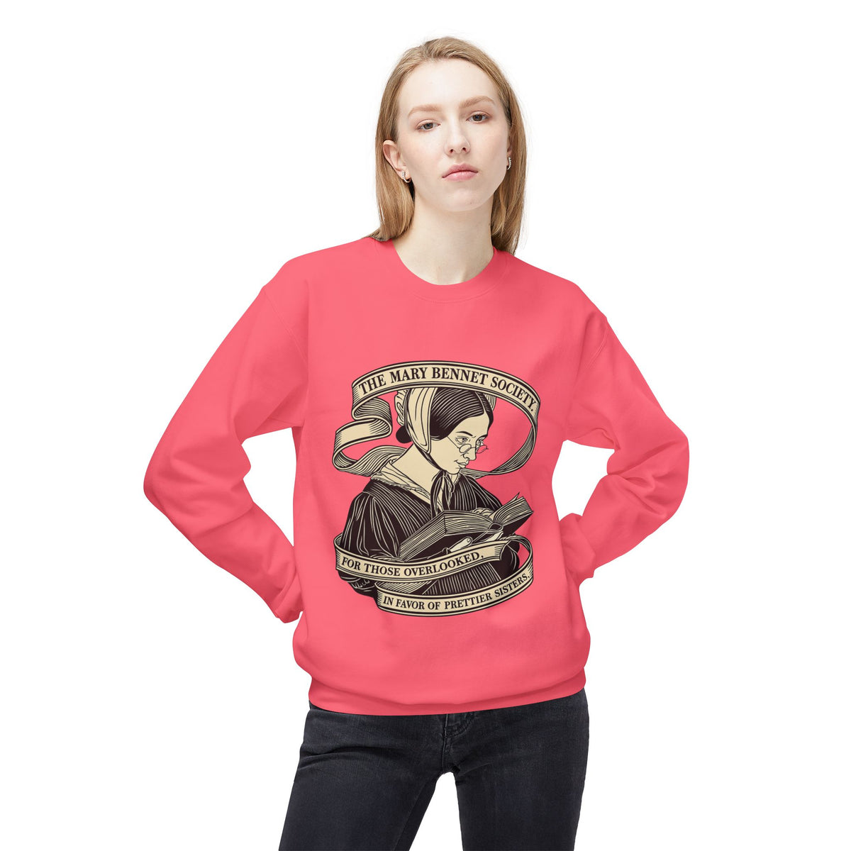 The Mary Bennet Society Literary Crewneck Sweatshirt — Vintage Booklover Reading Crew