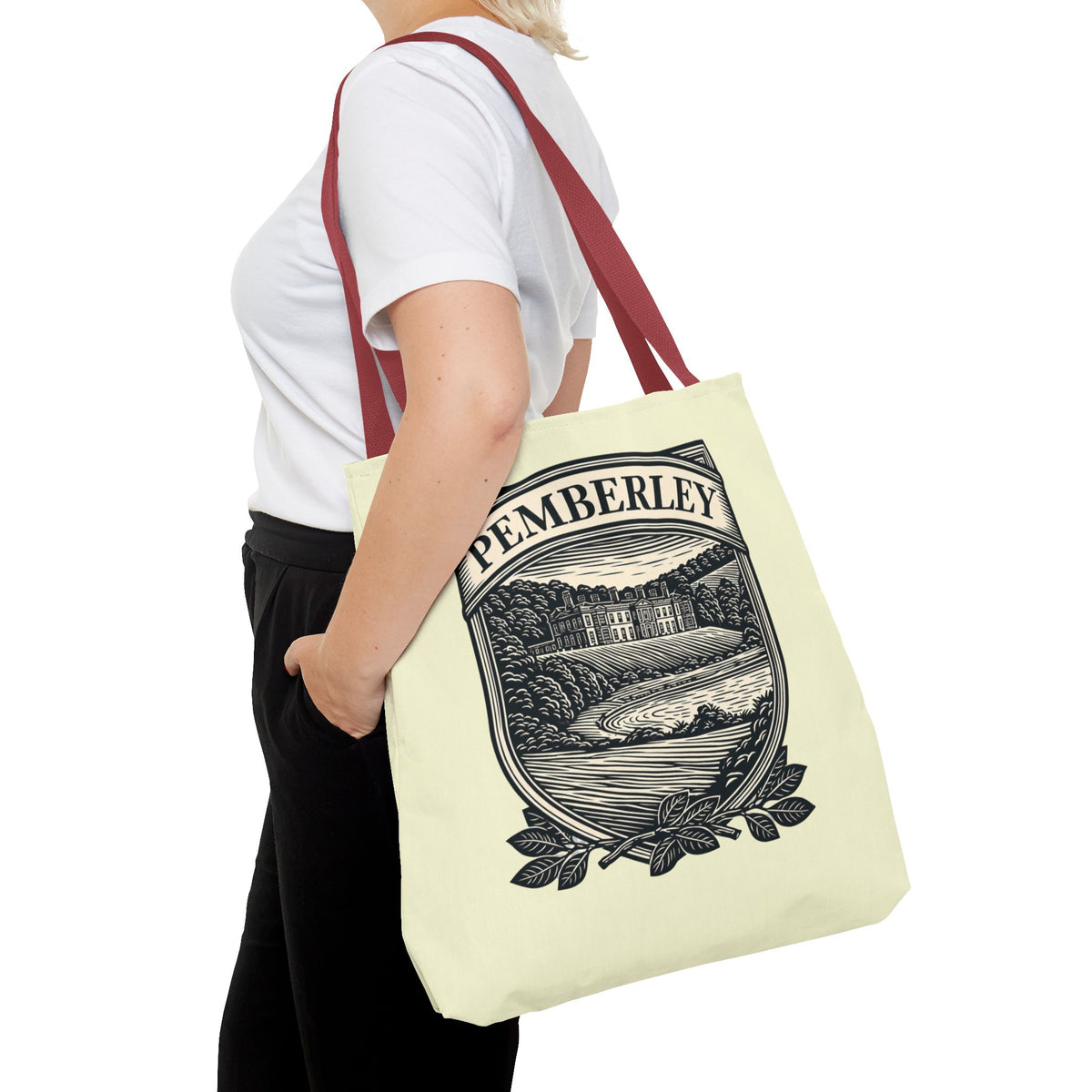 Pemberley Crest Tote Bag — Regency Manor Vintage Shield Canvas Tote