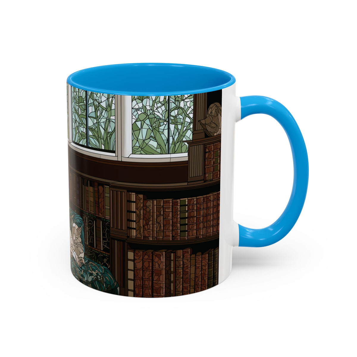 Cozy Reading Nook Cat Mug | Ceramic Coffee Cup 11oz 15oz