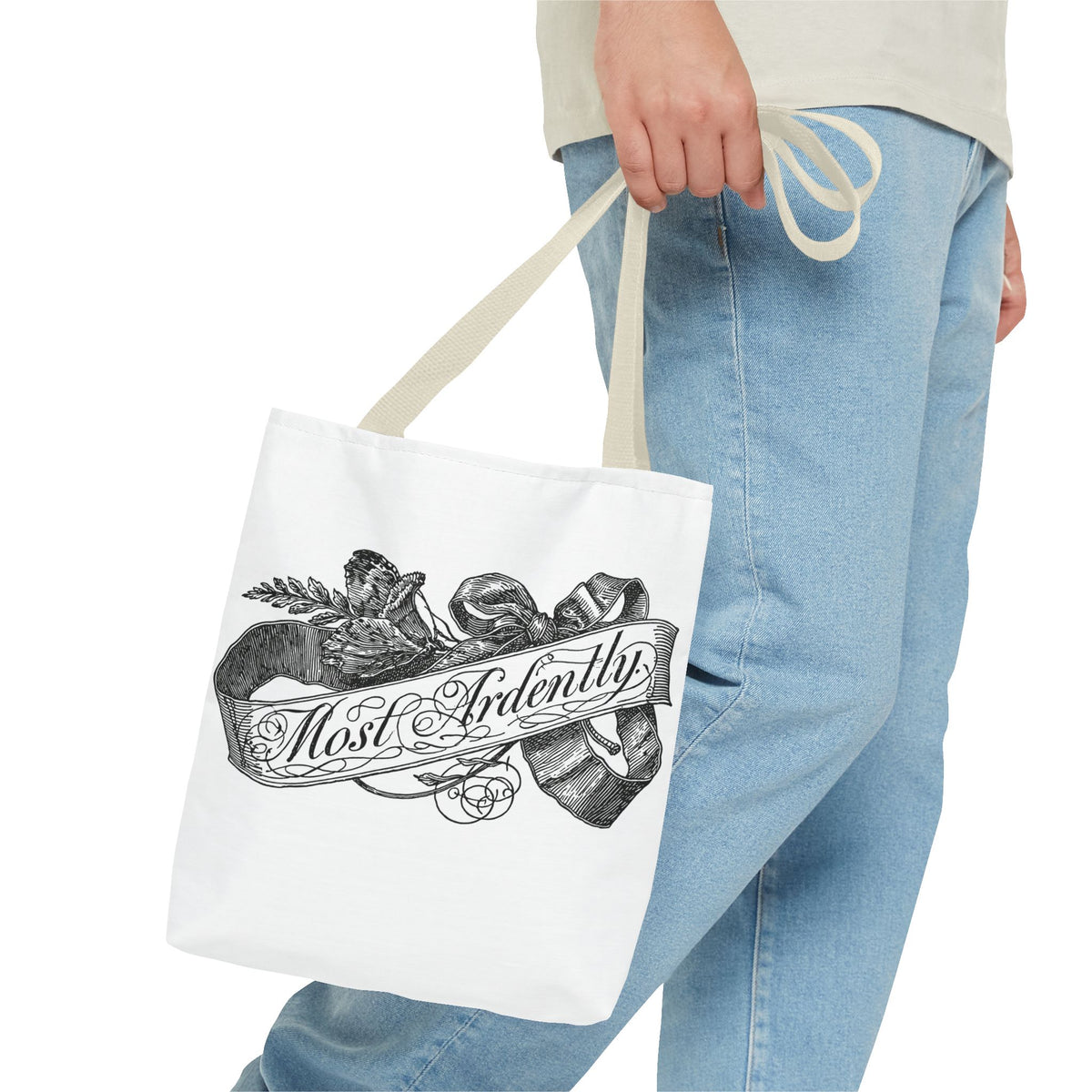 Regency Ribbon Banner Tote — Most Ardently