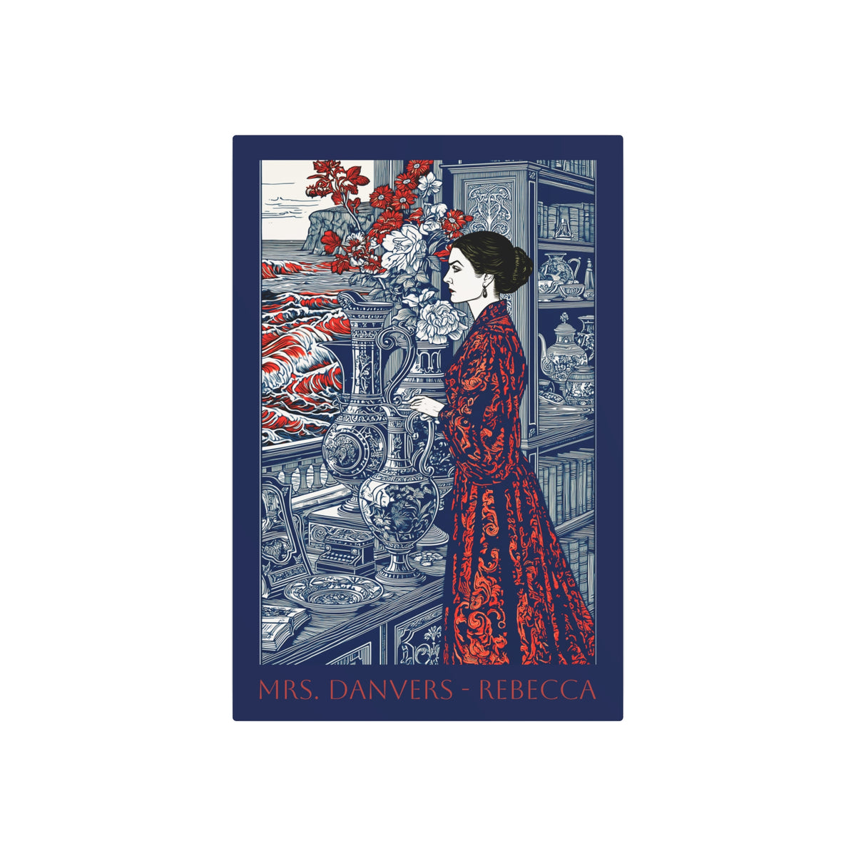 Metal Art Print — "Mrs. Danvers • Rebecca" Vintage Gothic Bookplate Wall Art