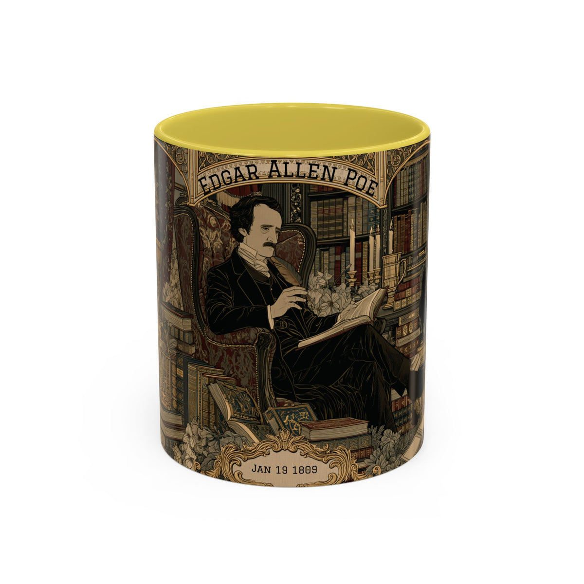 Edgar Allan Poe portrait Mug | Literary Gothic coffee mug