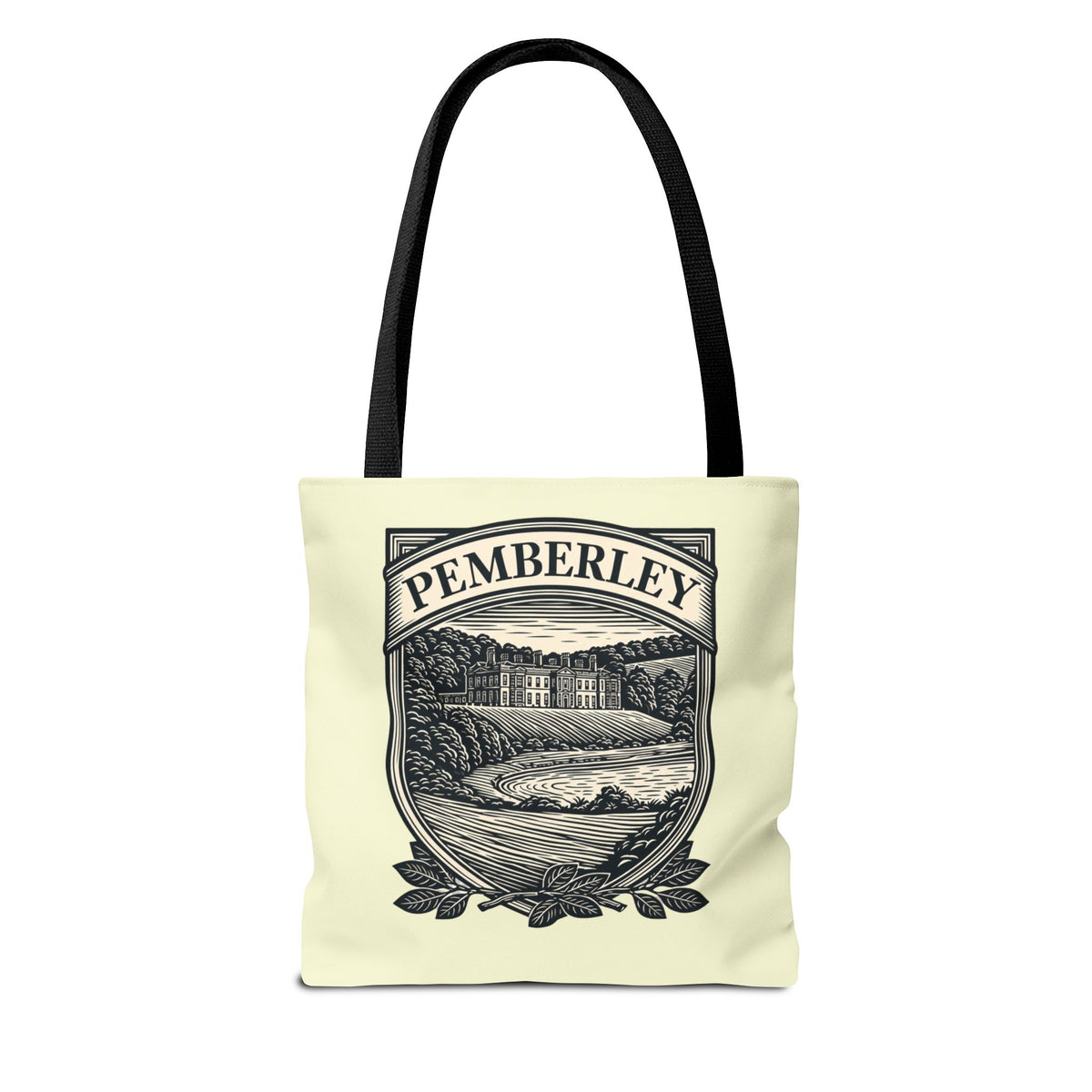 Pemberley Crest Tote Bag — Regency Manor Vintage Shield Canvas Tote