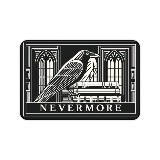 Nevermore Raven Illustration Desk Mat | Gothic Poe Library Design