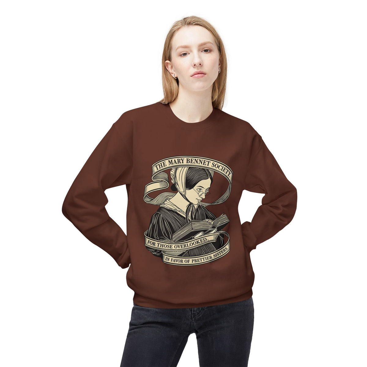 The Mary Bennet Society Literary Crewneck Sweatshirt — Vintage Booklover Reading Crew