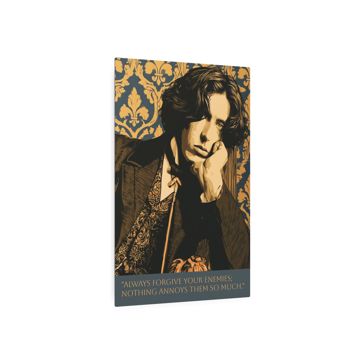 Oscar Wilde Quote Metal Art Print — “Always Forgive Your Enemies” Decorative Wall Plaque