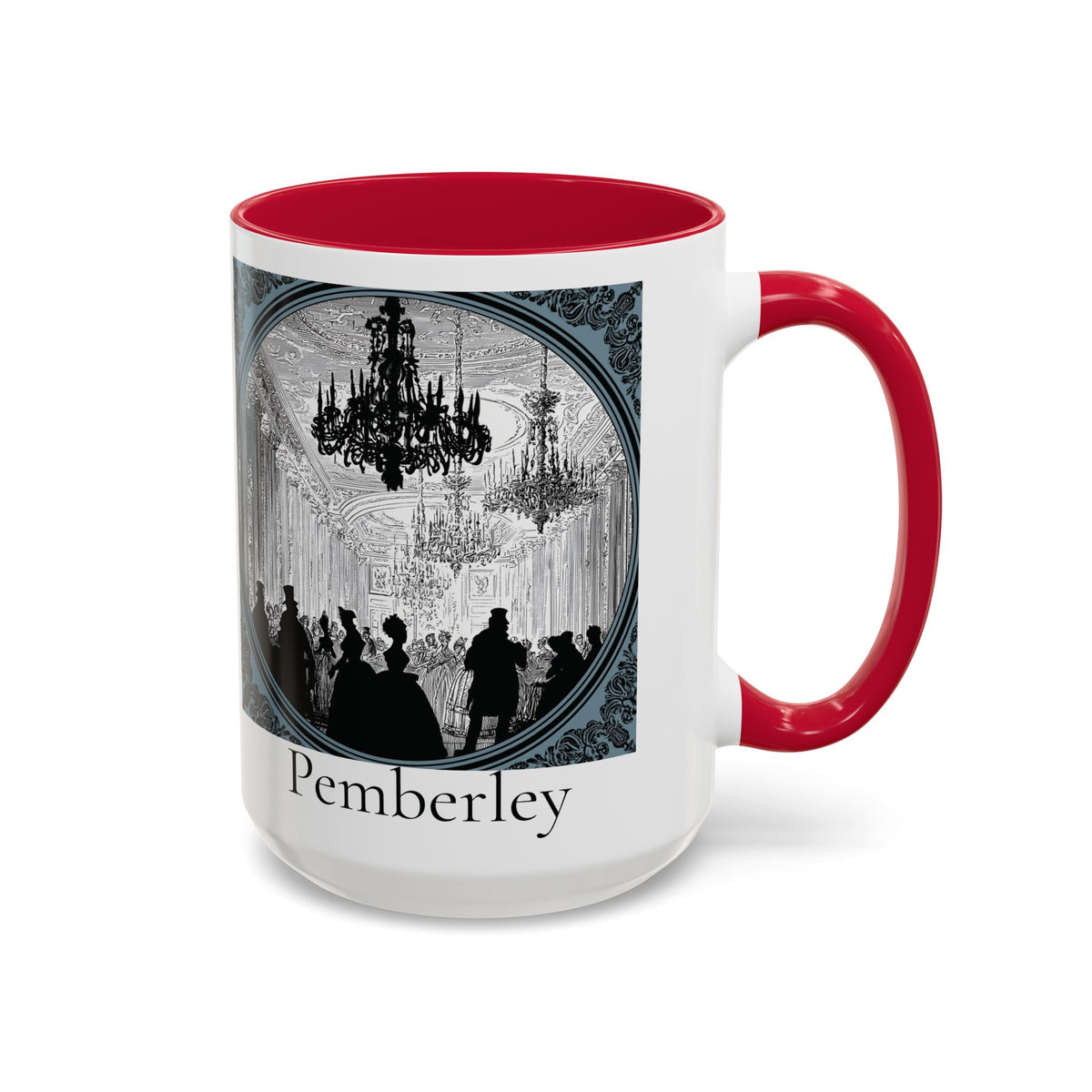 Pemberley Ballroom Illustration Mug | Color Accent Ceramic Mug