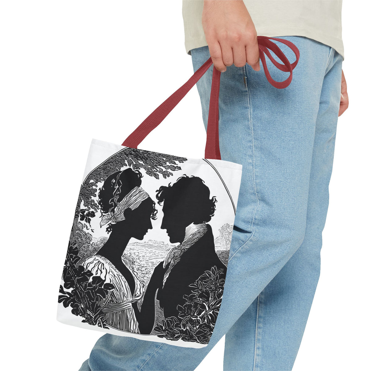Silhouette Romance Tote Bag — Vintage Regency Couple