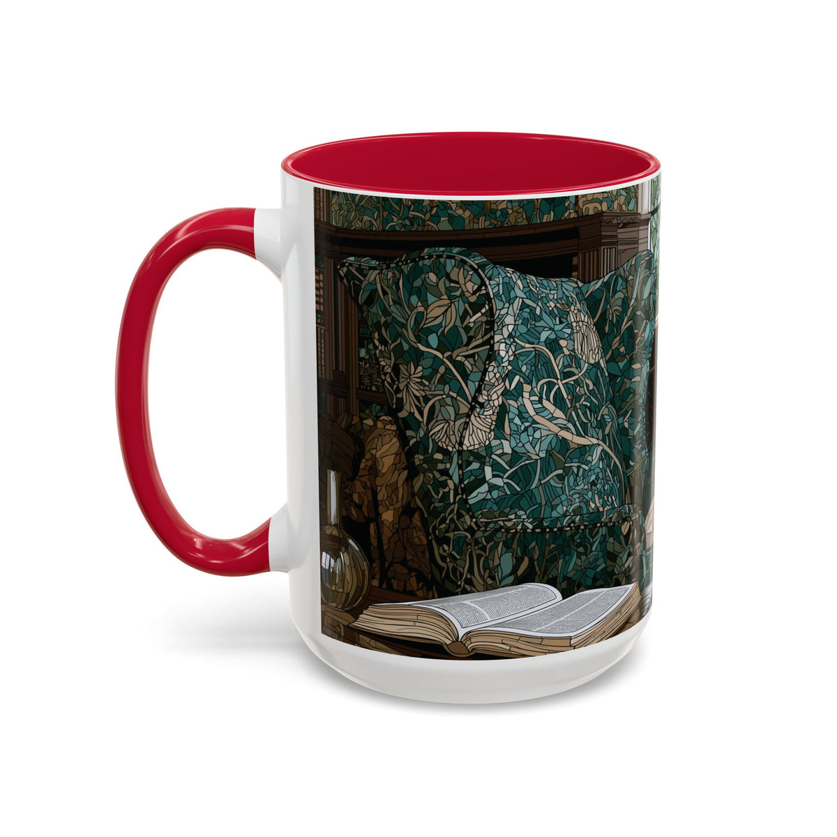 Cozy Reading Nook Cat Mug | Ceramic Coffee Cup 11oz 15oz