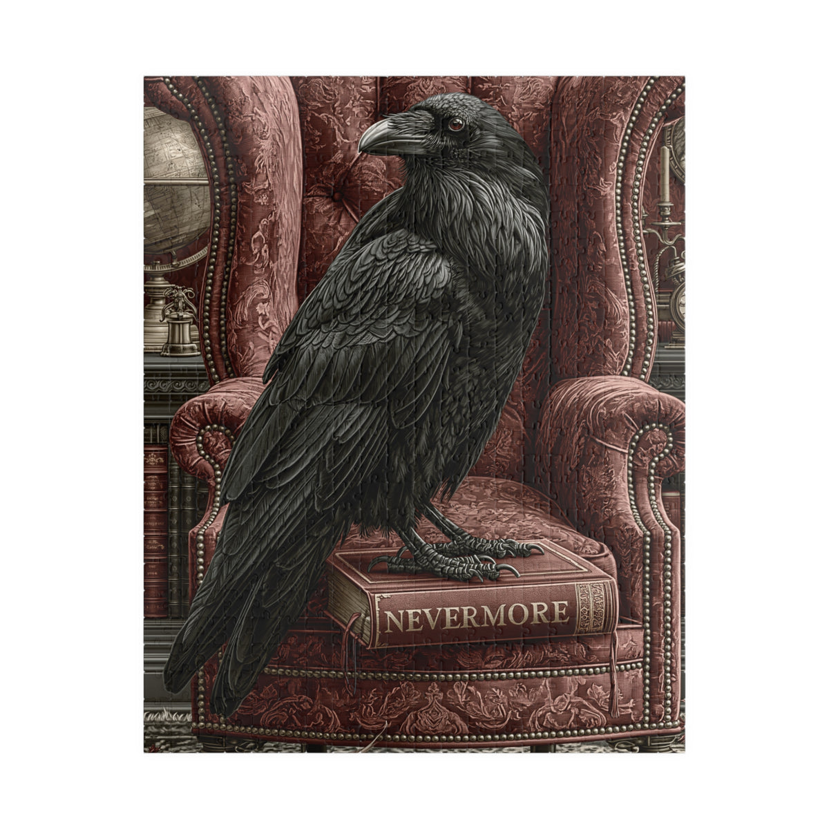 Poe's Raven on Armchair - Nevermore Puzzle