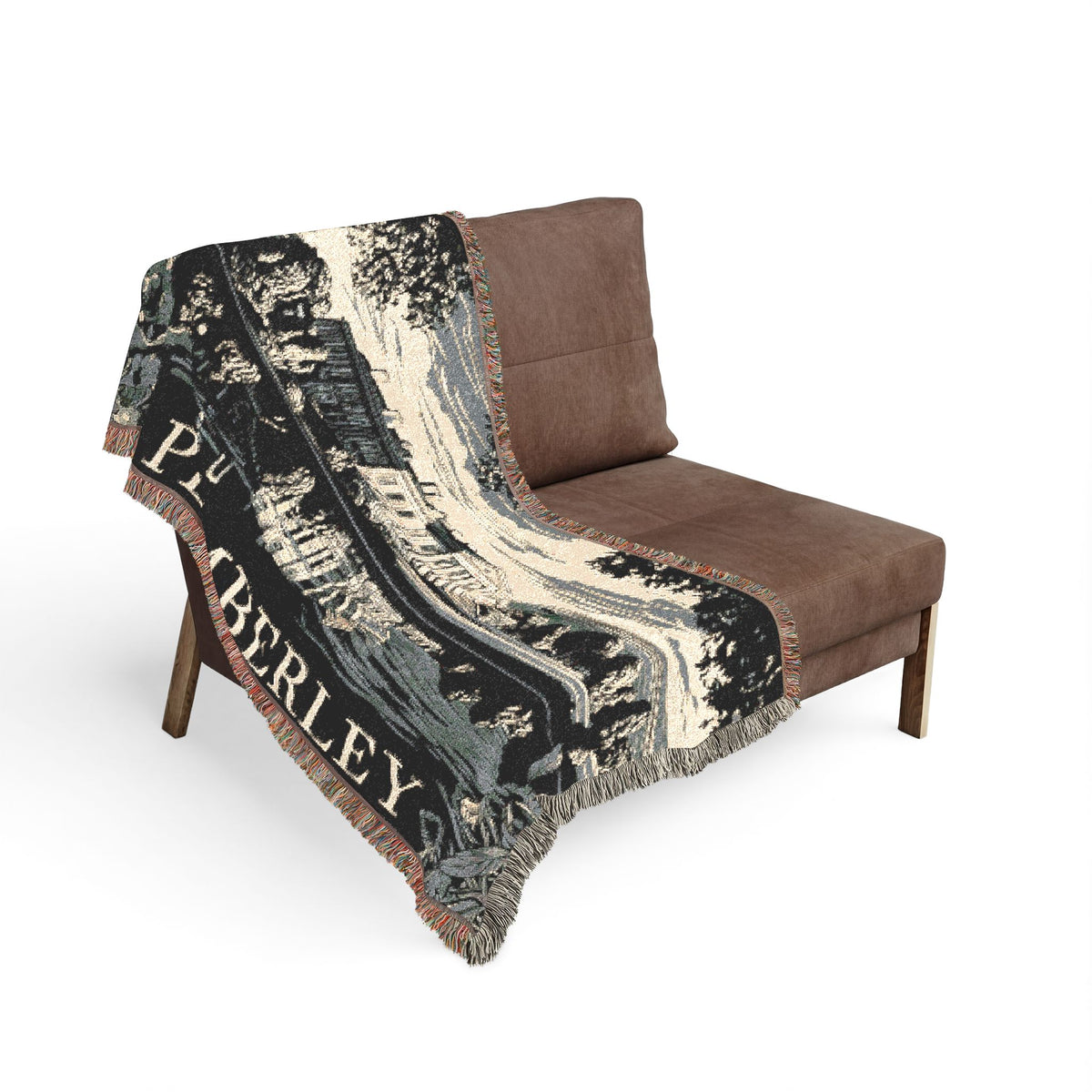 Pemberley Estate Illustration Woven Blanket | Literary Home Decor - Jane Austen