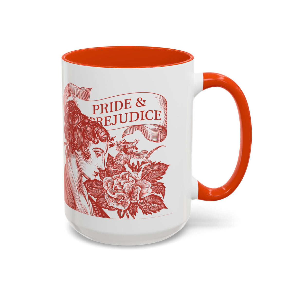 "...follies and nonsense" Elizabeth Bennet Quote  —  Pride & Prejudice Floral Mug (11oz/15oz)