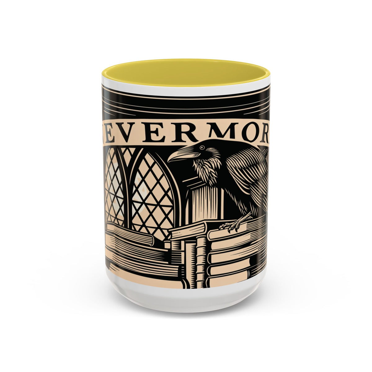x Nevermore Raven woodcut illustration Mug | Edgar Allan Poe inspired