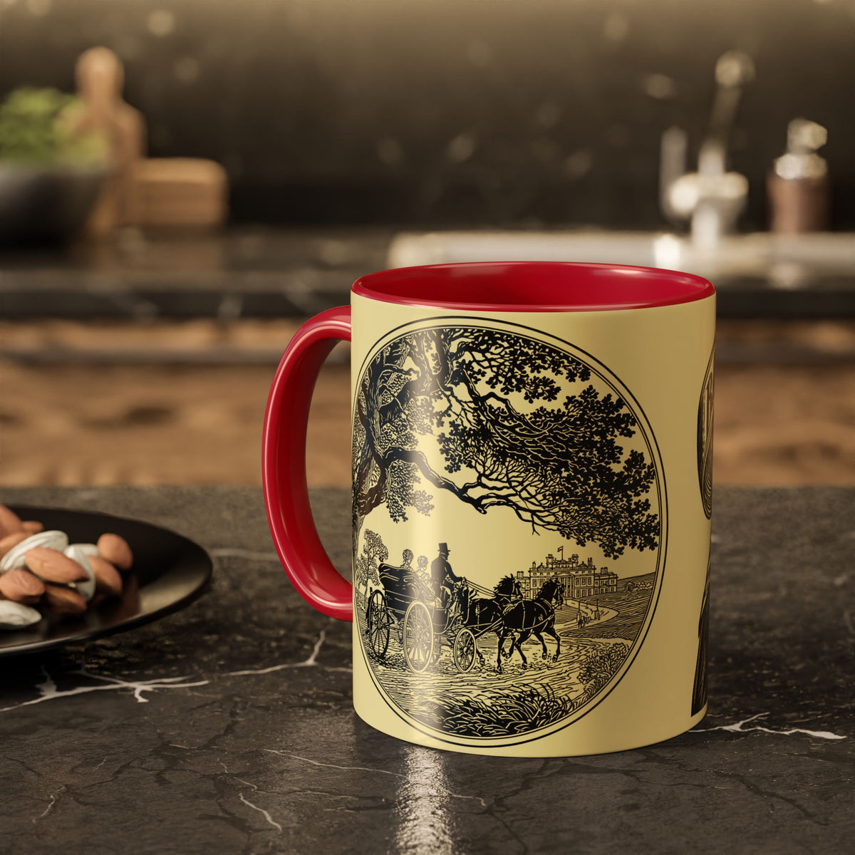 Vintage 'Barely Tolerable' Illustration Coffee Mug (11oz/15oz)