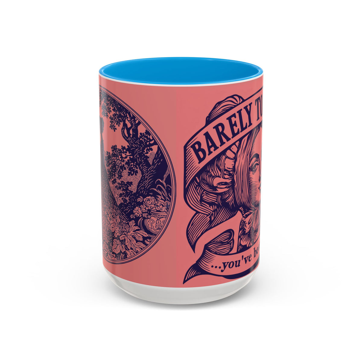 Barely Tolerable Vintage Portrait Mug — Funny Retro Coffee Cup (11oz/15oz)