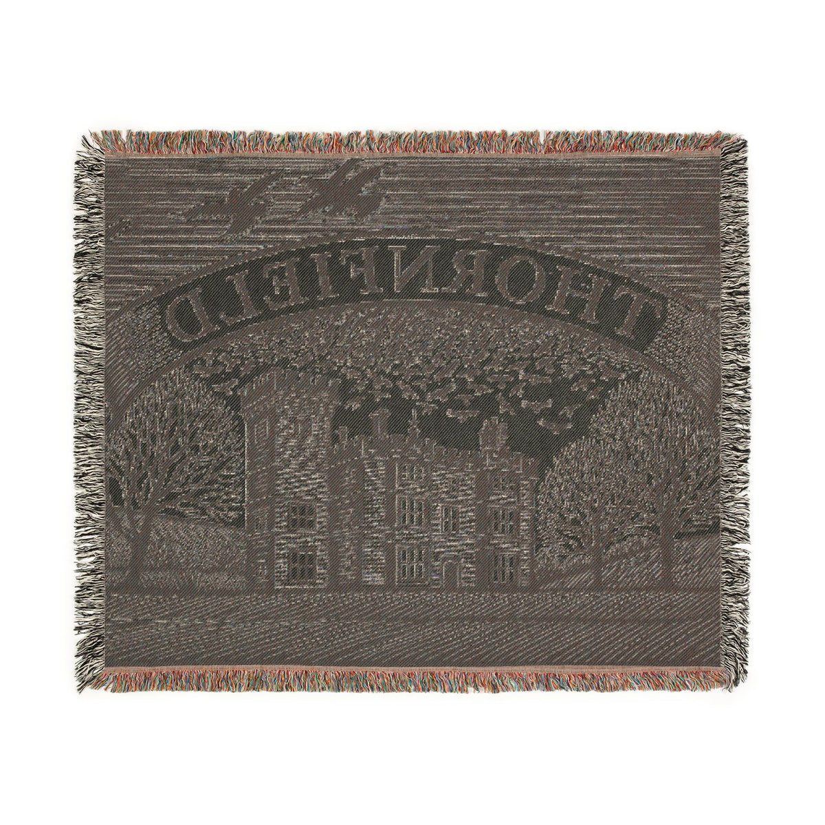 Thornfield Estate Woven Throw Blanket — Vintage Manor Tapestry Design