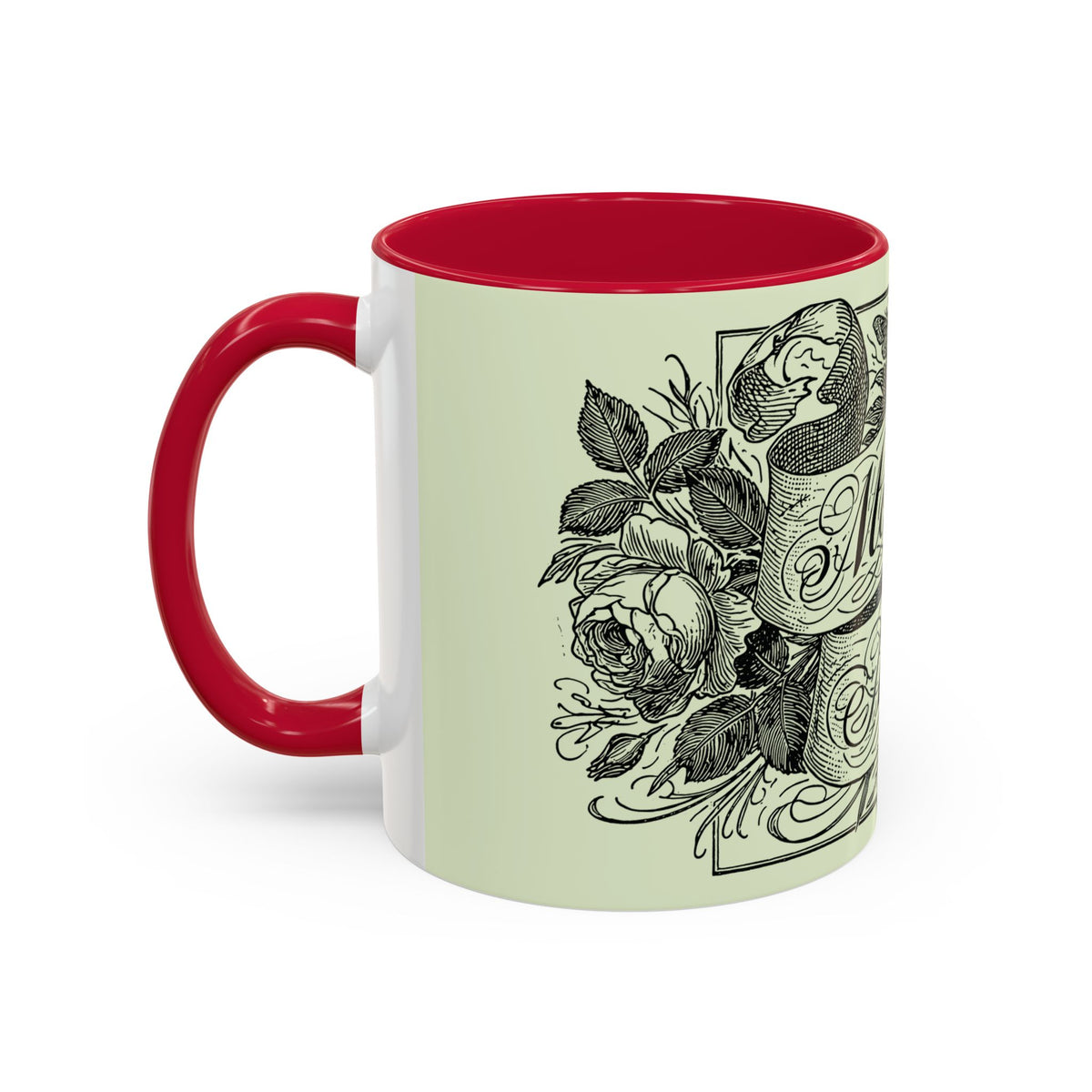 Most Ardently script banner floral Mug | Pink 11 or 15 oz.