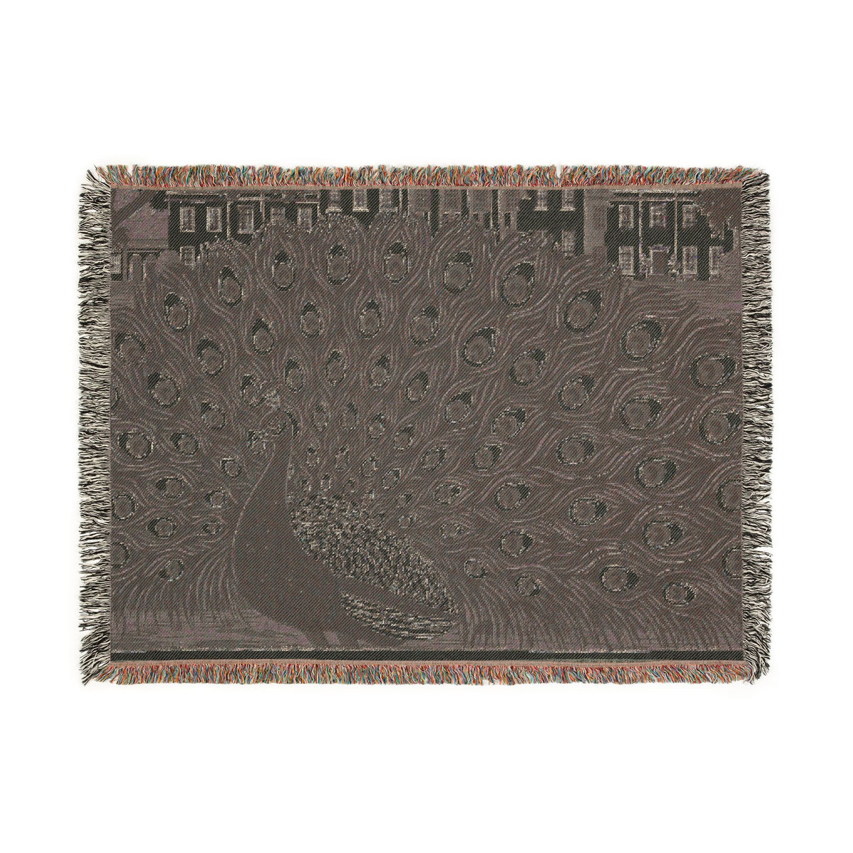 Peacock - Mansfield Park - Woven Blanket | Peacock Feather Throw, Decorative Jacquard