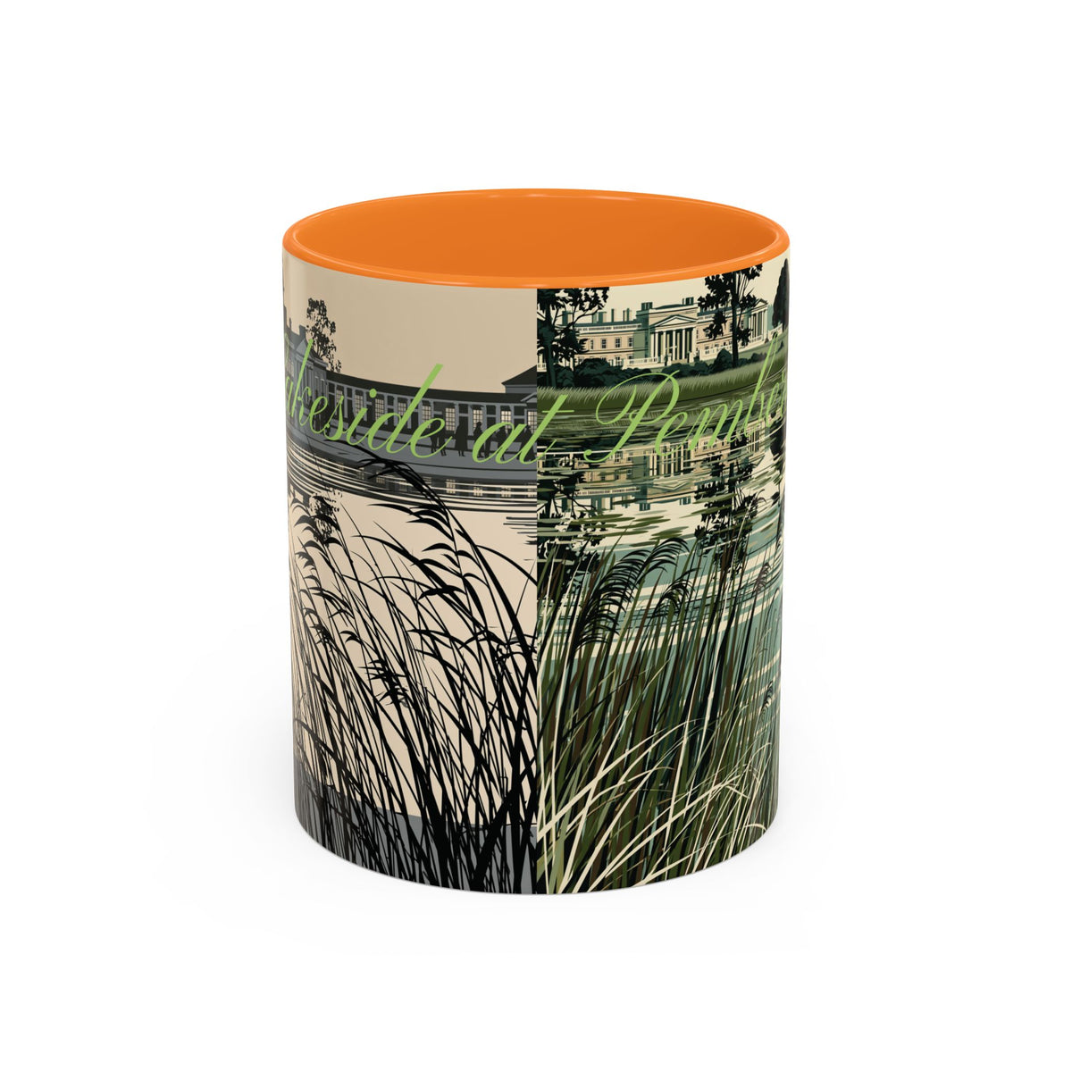 Strolling Lakeside with Mr. Darcy  —  Scenic Lakeside Vintage Gentleman Mug (11oz & 15oz)