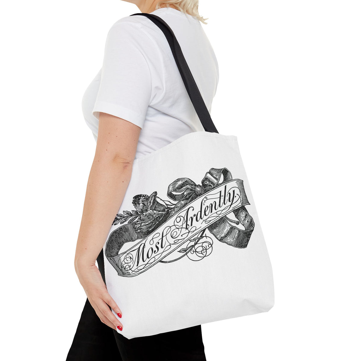 Regency Ribbon Banner Tote — Most Ardently