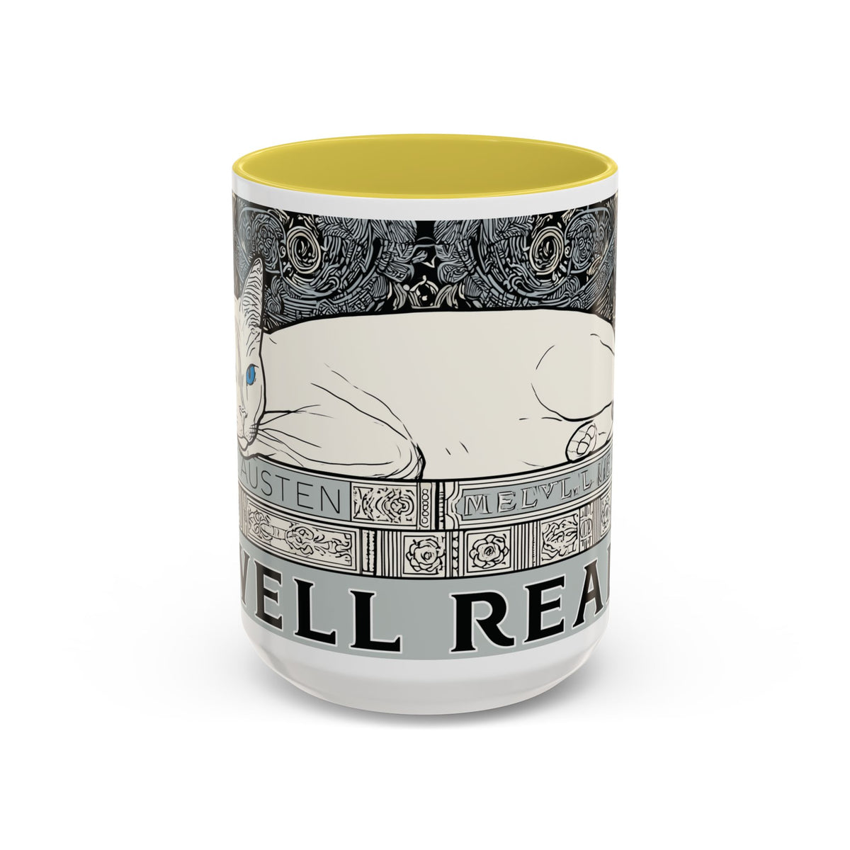 Well Read Siamese Cat Mug | Color Accent Ceramic Mug