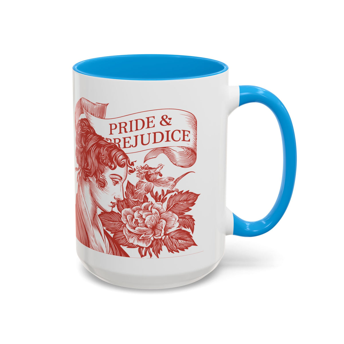 "...follies and nonsense" Elizabeth Bennet Quote  —  Pride & Prejudice Floral Mug (11oz/15oz)