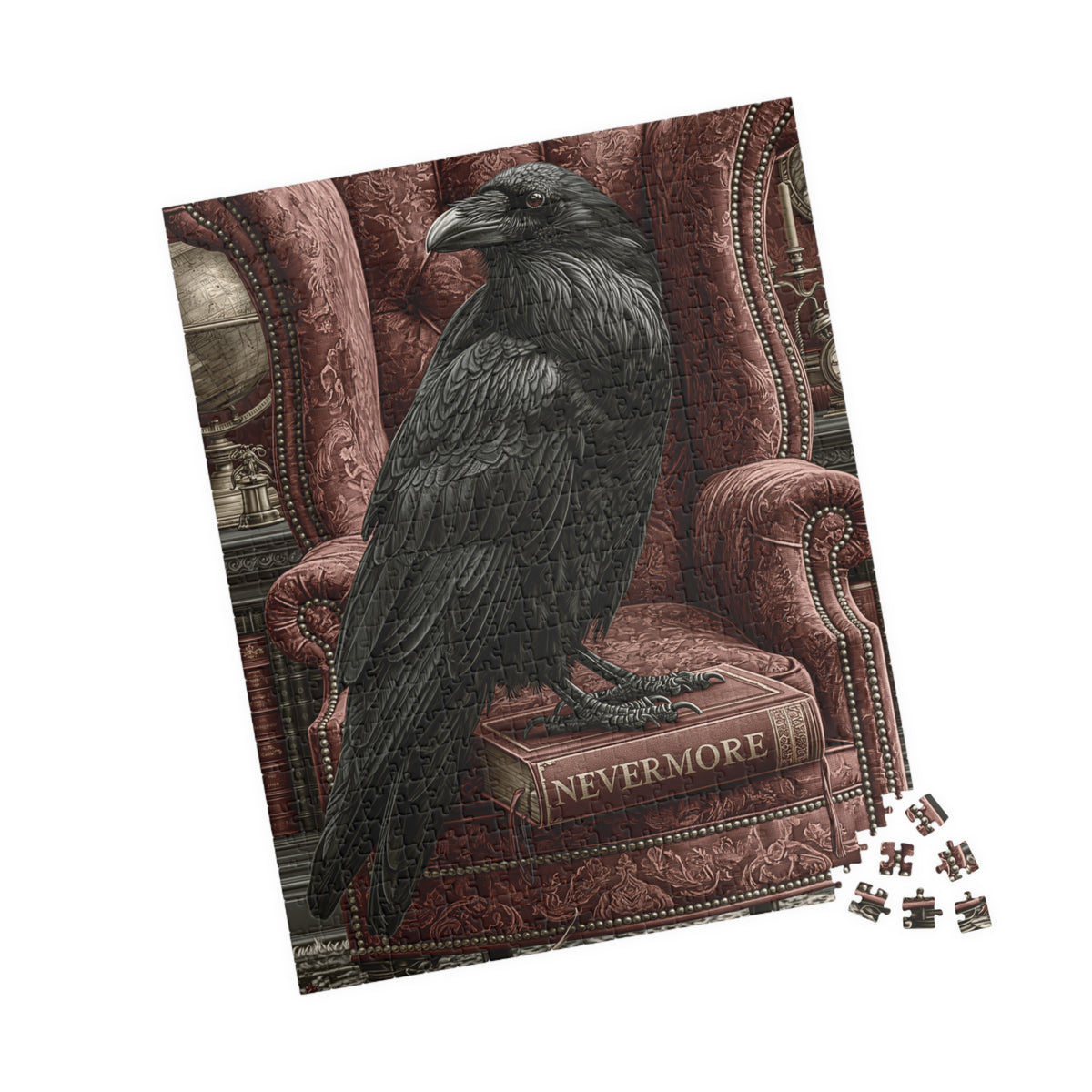 Poe's Raven on Armchair - Nevermore Puzzle