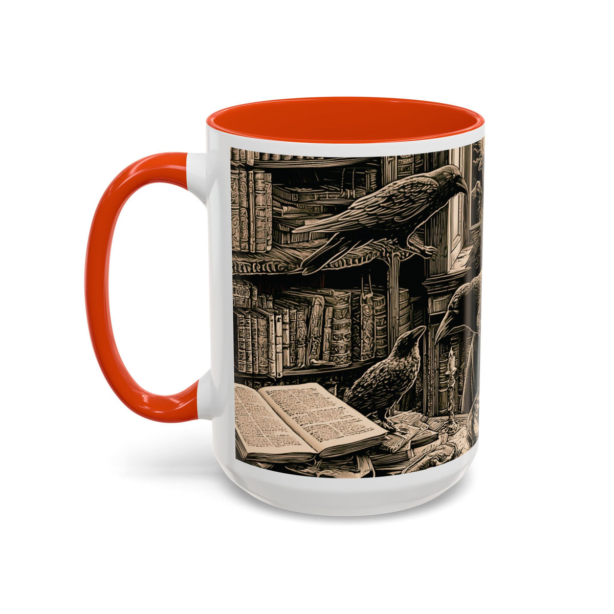 Edgar Allan Poe Raven Portrait Mug | Ceramic Coffee Cup