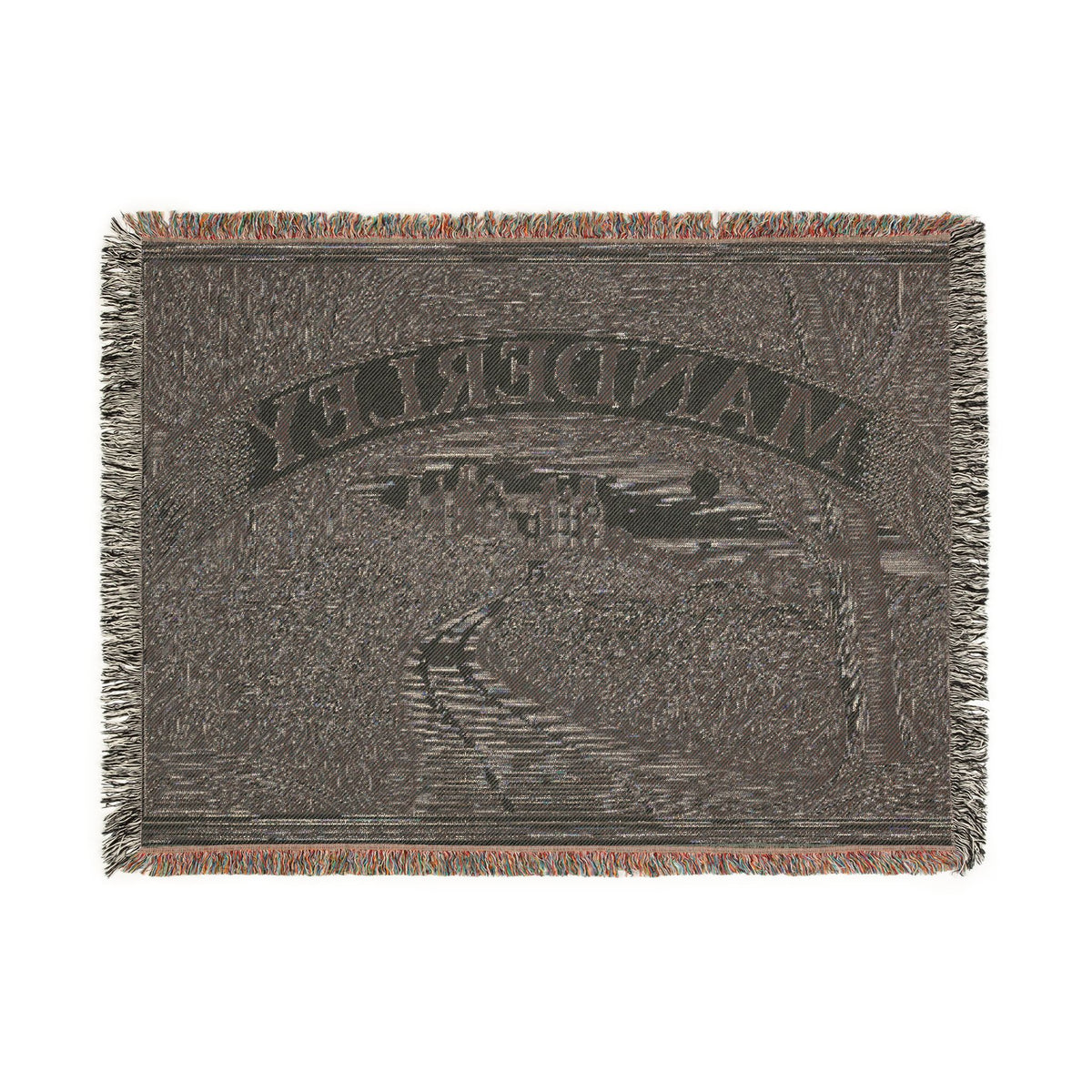 x Manderley Estate Landscape Woven Blanket | Vintage Manor Tapestry Throw