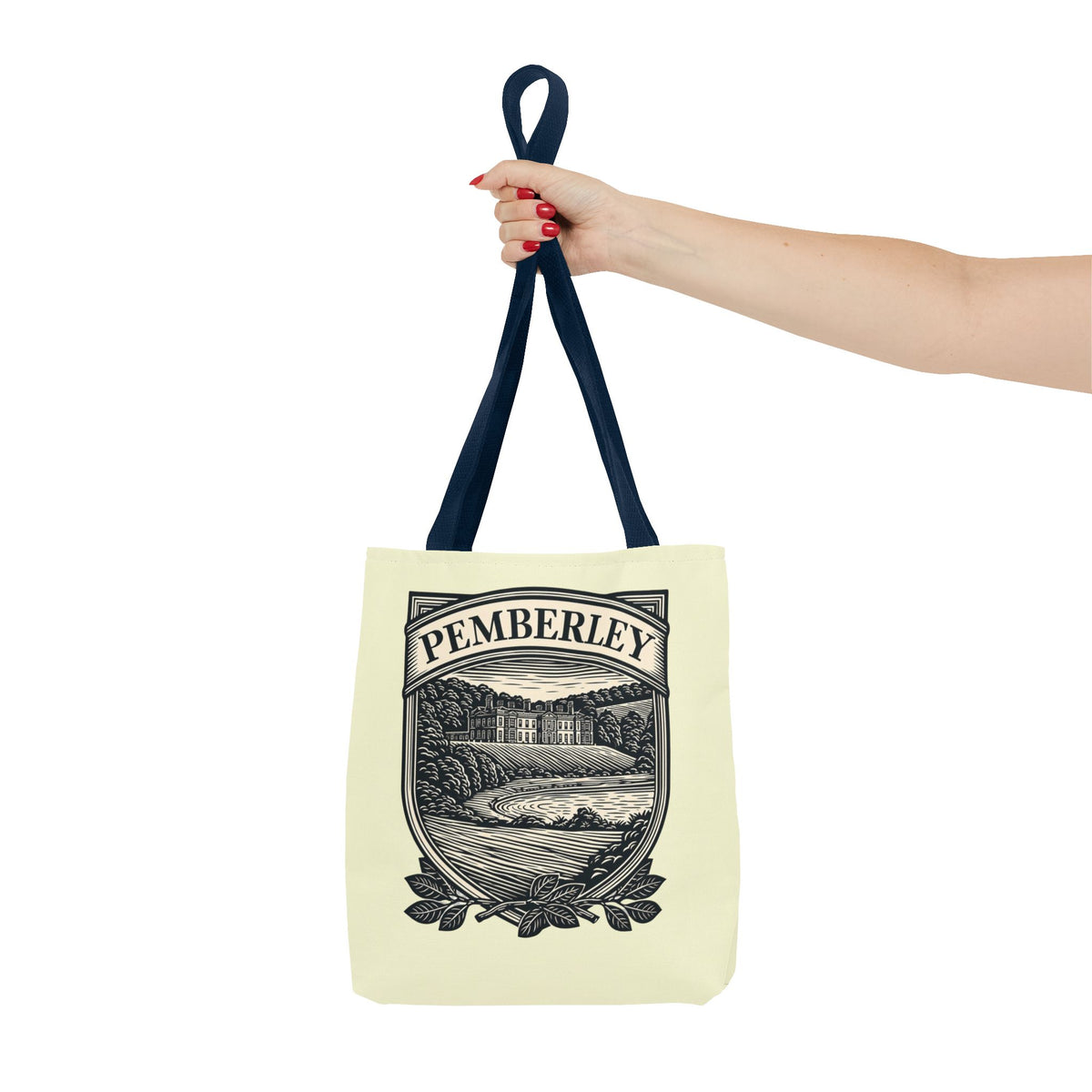 Pemberley Crest Tote Bag — Regency Manor Vintage Shield Canvas Tote
