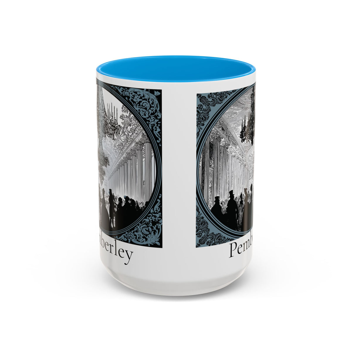 Pemberley Ballroom Illustration Mug | Color Accent Ceramic Mug