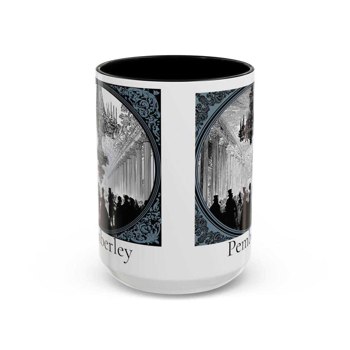 Pemberley Ballroom Illustration Mug | Color Accent Ceramic Mug