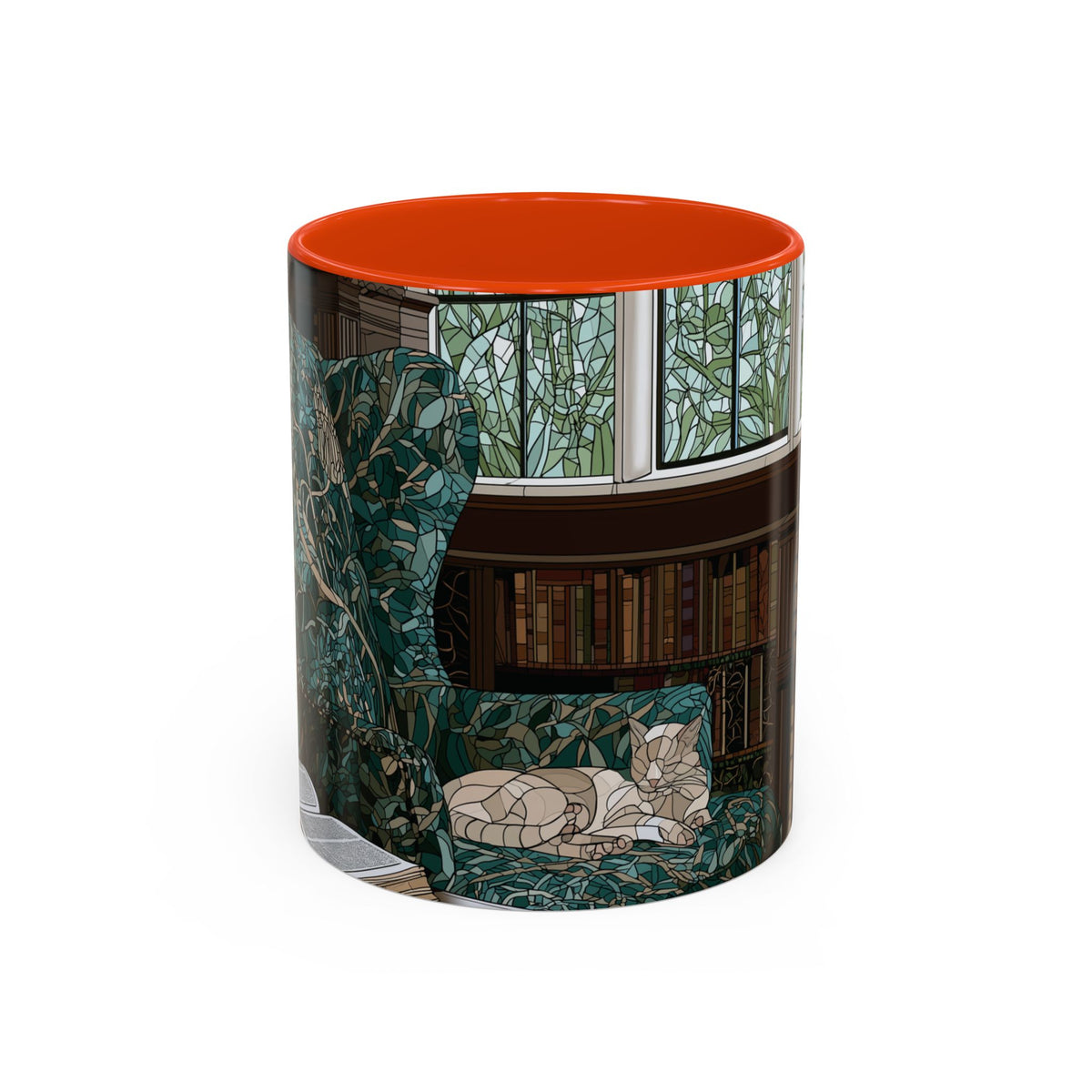 Cozy Reading Nook Cat Mug | Ceramic Coffee Cup 11oz 15oz