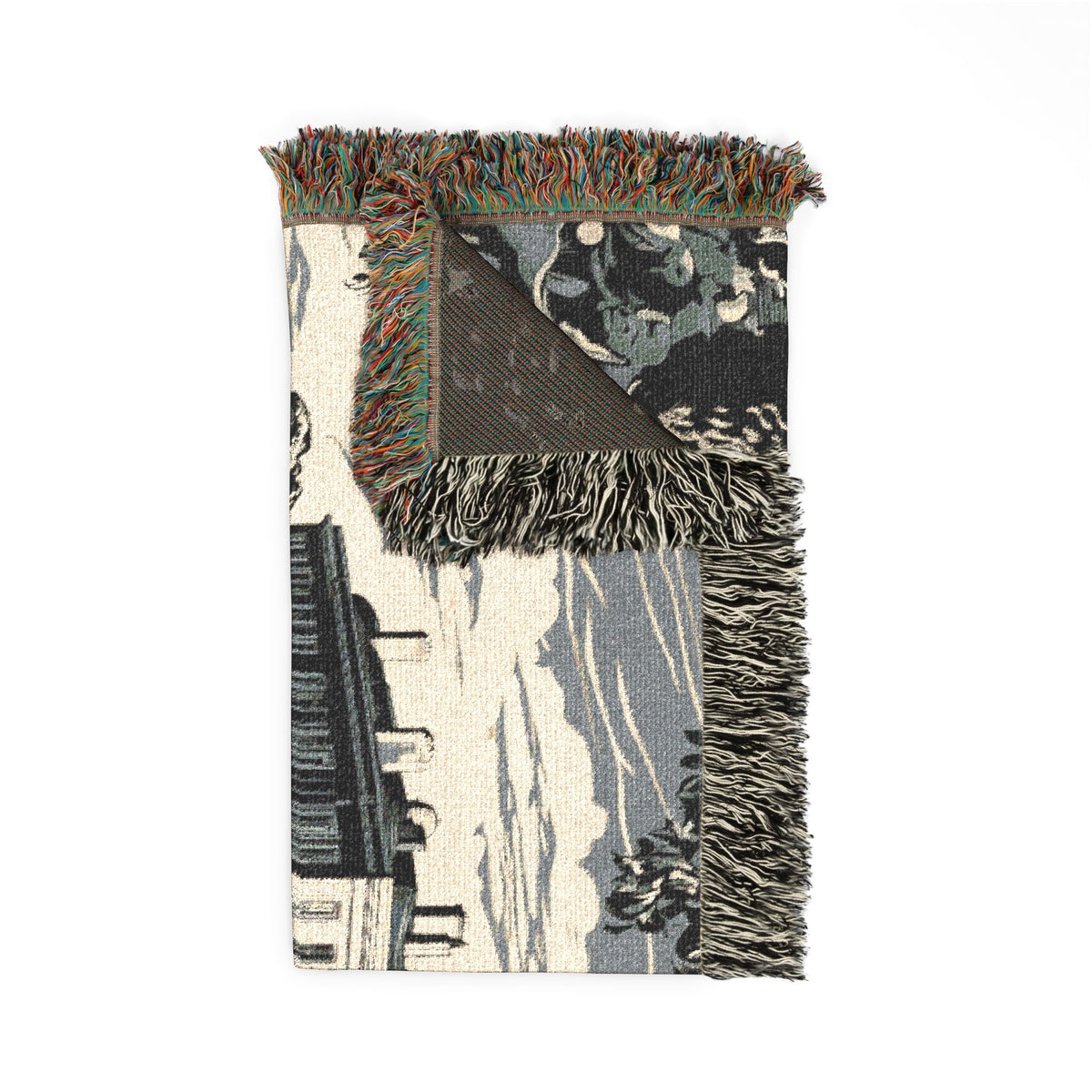 Pemberley Estate Illustration Woven Blanket | Literary Home Decor - Jane Austen