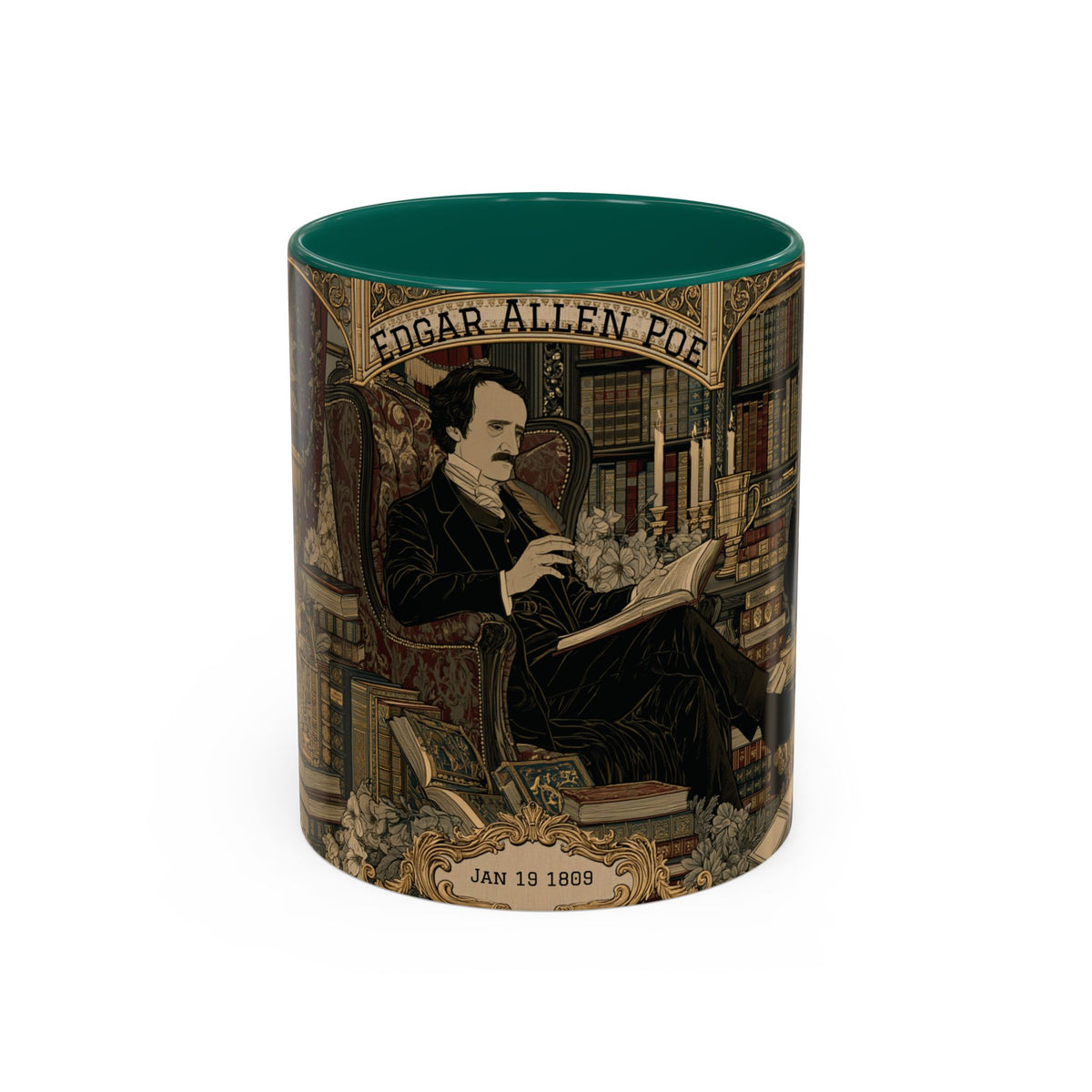 Edgar Allan Poe portrait Mug | Literary Gothic coffee mug