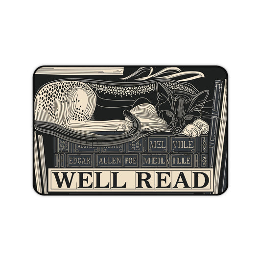WELL READ catnap -  Desk Mat | Literary, Edgar Allan Poe, Reading-themed