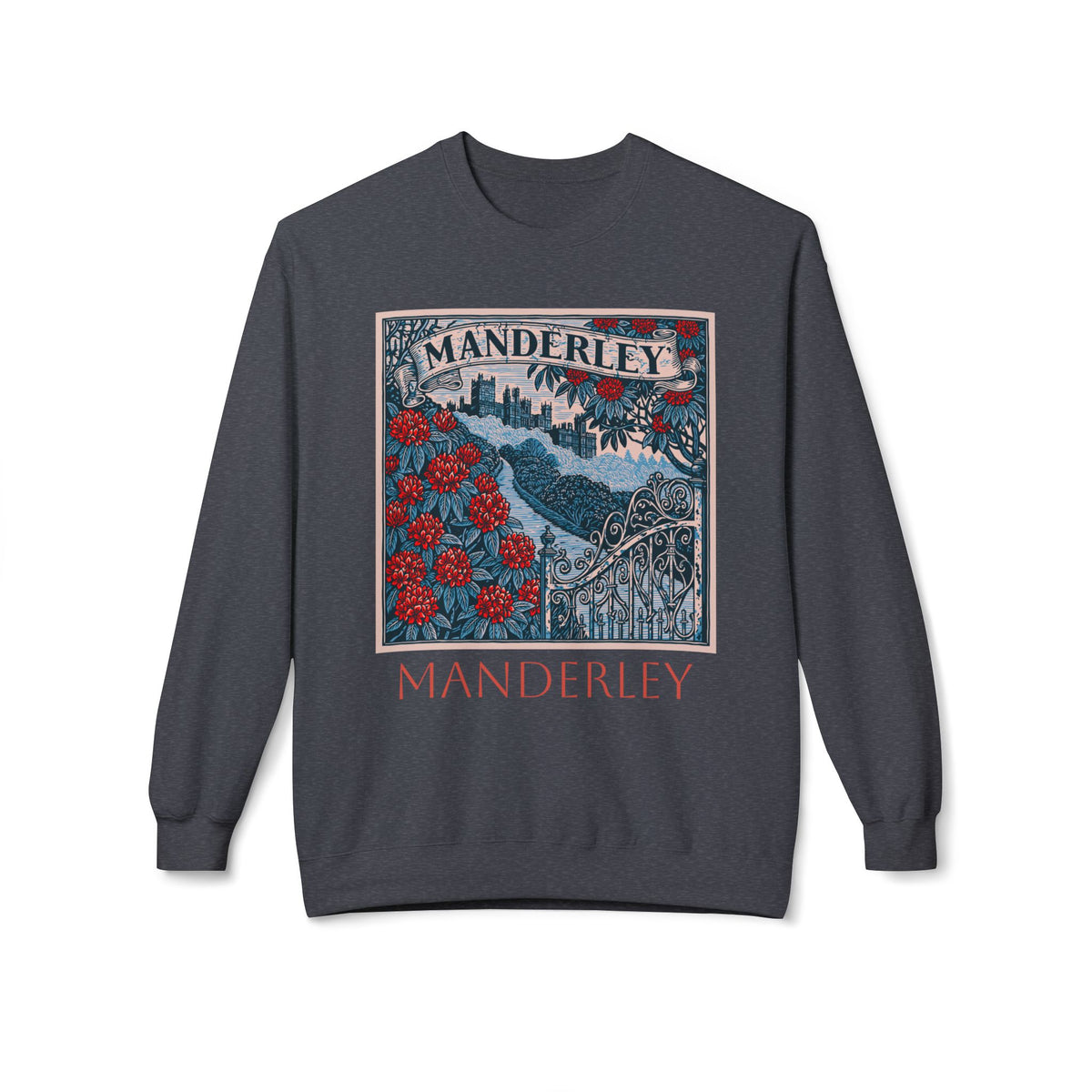 Manderley Vintage Graphic Sweatshirt — Gothic Rose Estate Crewneck