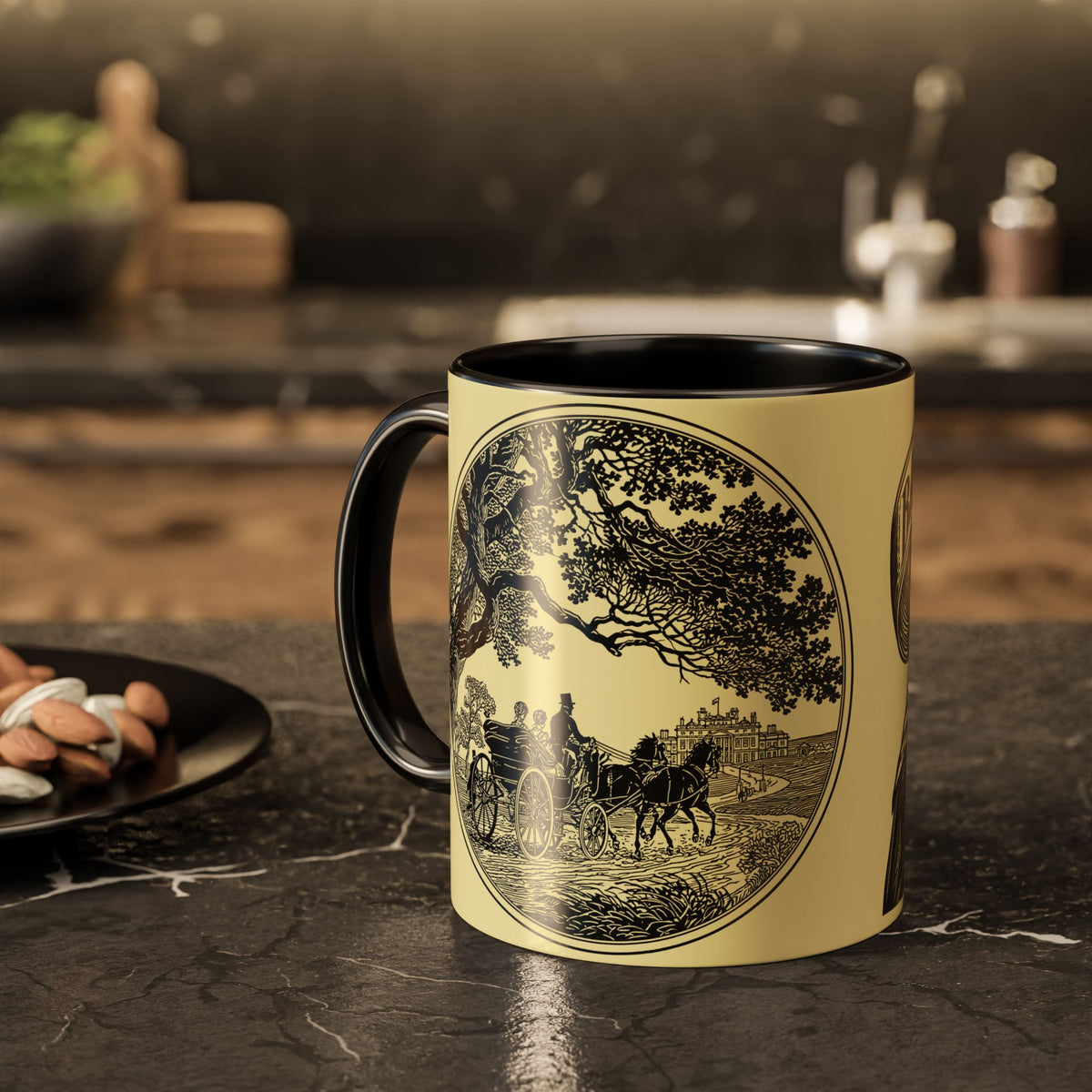Vintage 'Barely Tolerable' Illustration Coffee Mug (11oz/15oz)