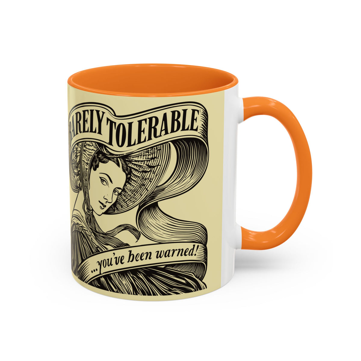 Vintage 'Barely Tolerable' Illustration Coffee Mug (11oz/15oz)