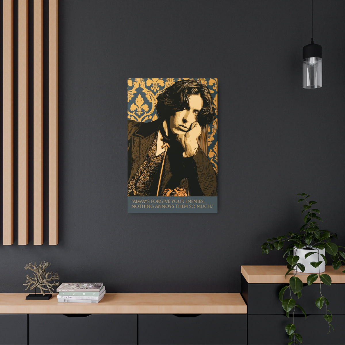 Oscar Wilde Quote Metal Art Print — “Always Forgive Your Enemies” Decorative Wall Plaque