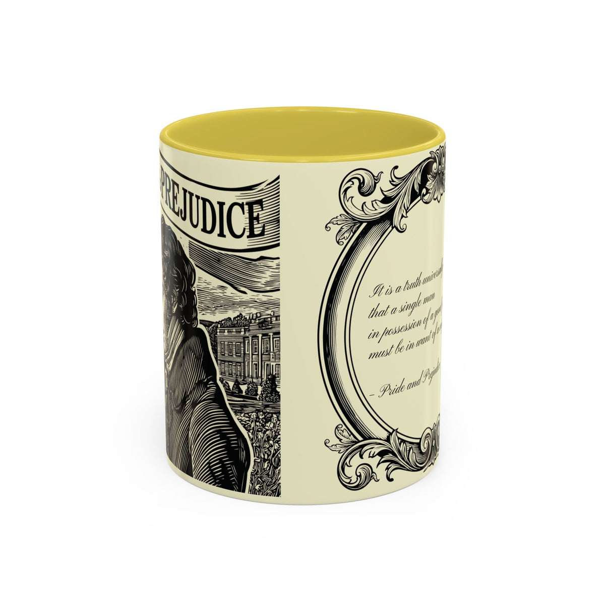 Pride and Prejudice Quote Mug — “Mr. Darcy at Pemberley” Vintage Jane Austen Coffee Cup (11oz/15oz)