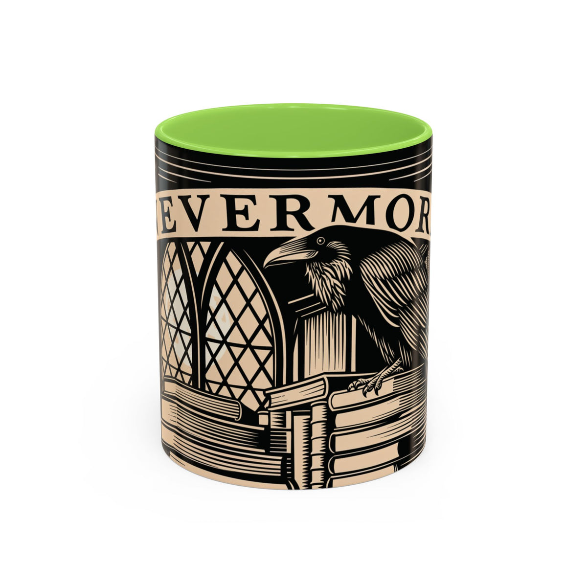 x Nevermore Raven woodcut illustration Mug | Edgar Allan Poe inspired