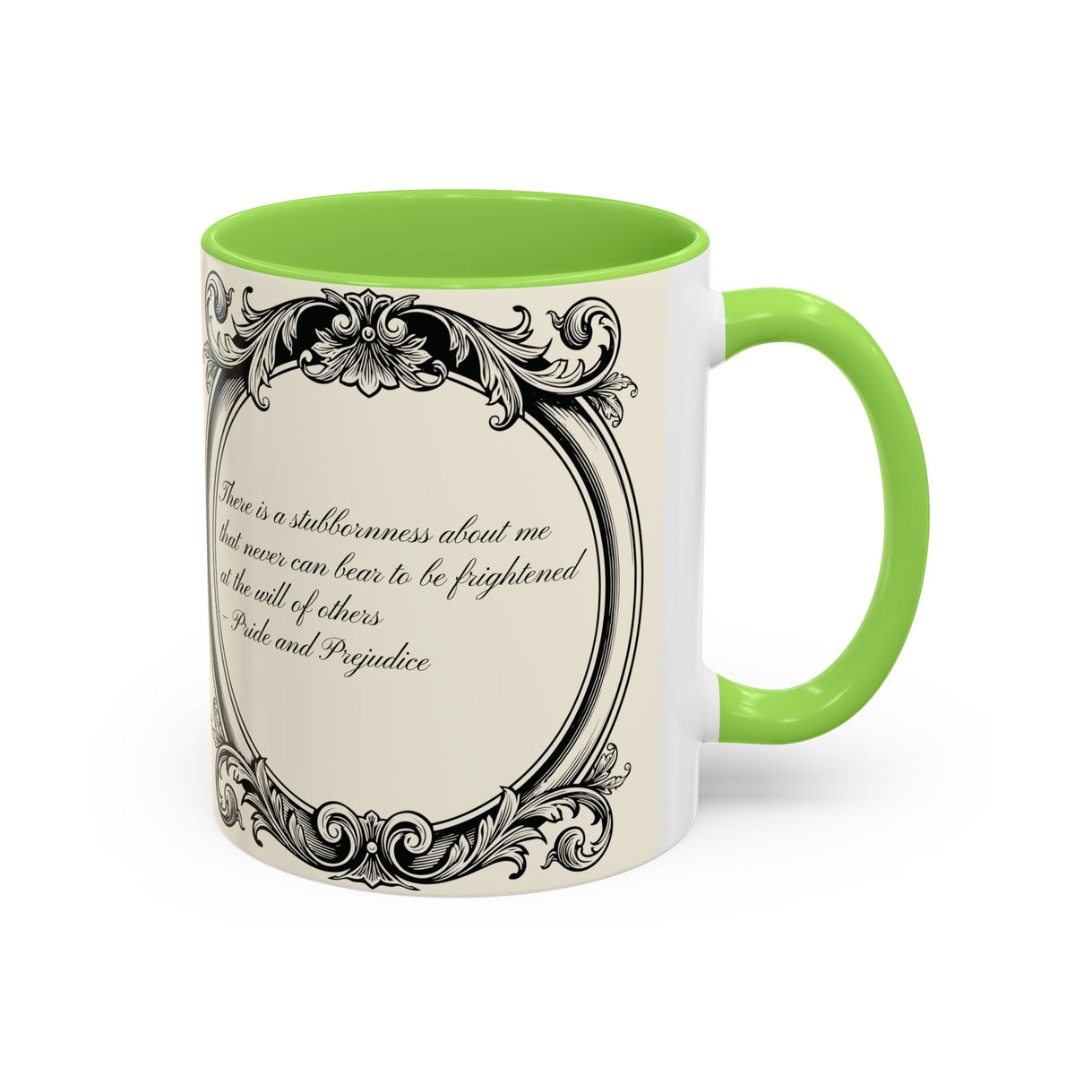 Quote from Pride & Prejudice Vintage Floral Mug — “Pride & Prejudice” Ceramic Book Lover Mug (11oz/15oz)