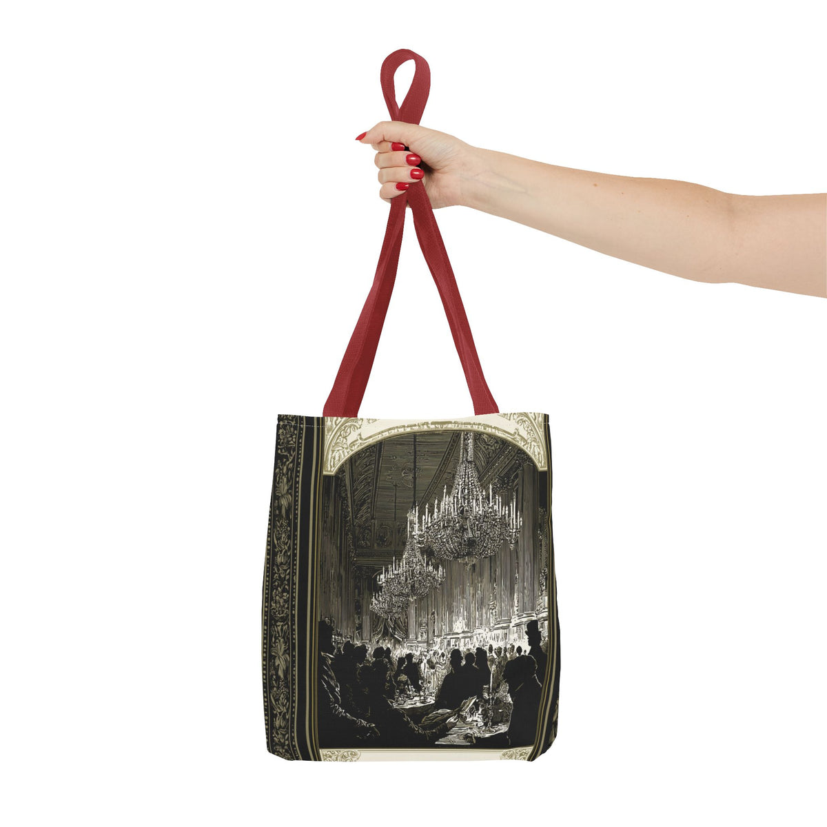 Regency Ballroom Chandelier Tote Bag | Vintage Ballroom Scene