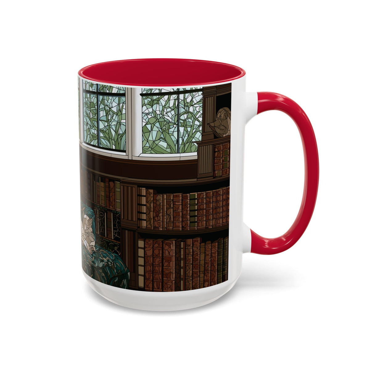 Cozy Reading Nook Cat Mug | Ceramic Coffee Cup 11oz 15oz