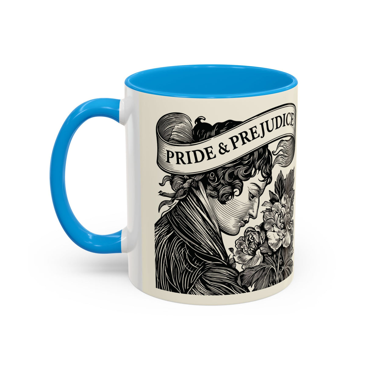 Quote from Pride & Prejudice Vintage Floral Mug — “Pride & Prejudice” Ceramic Book Lover Mug (11oz/15oz)