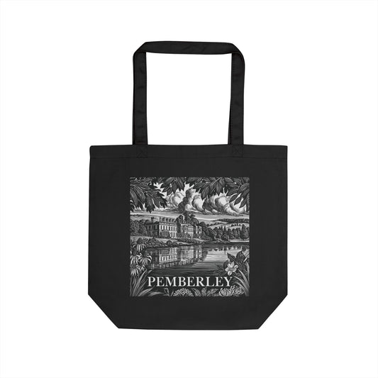 Pemberley Estate Illustration Tote Bag | Literary Jane Austen Cottagecore