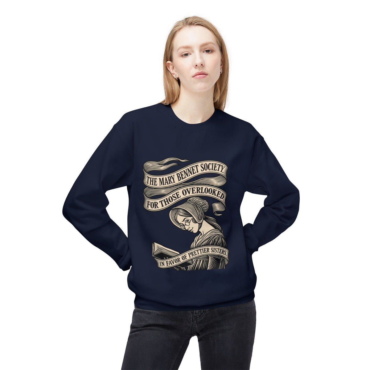 Crewneck Sweatshirt — “The Mary Bennet Society for Those Overlooked” Literary Pride Pullover