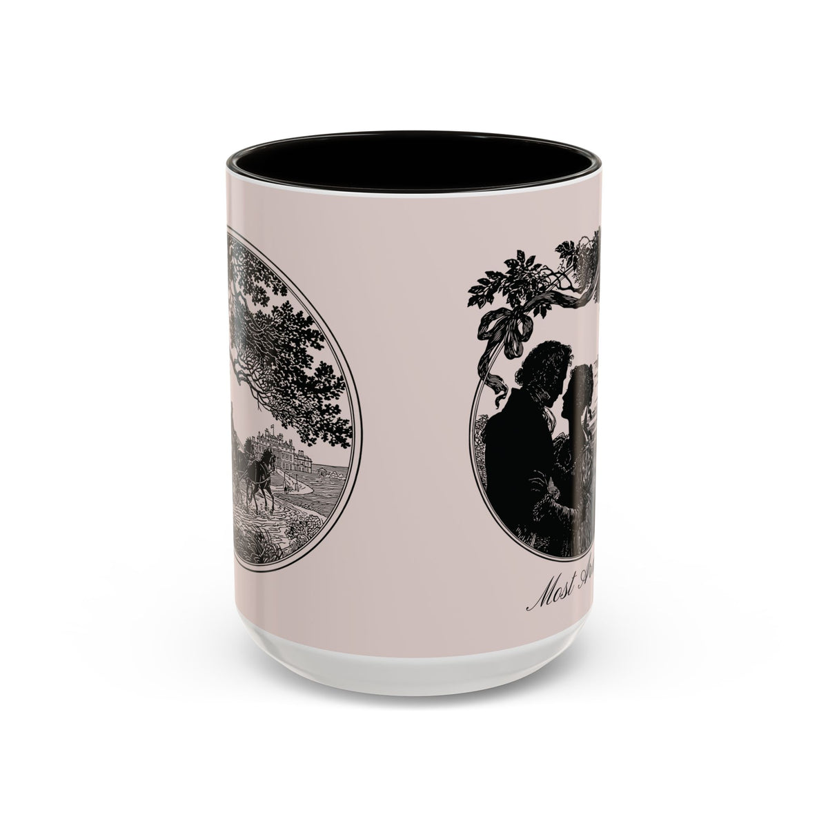 Romantic Vintage Silhouette Mug — "Most Ardently" Tea Coffee Cup (11oz/15oz)
