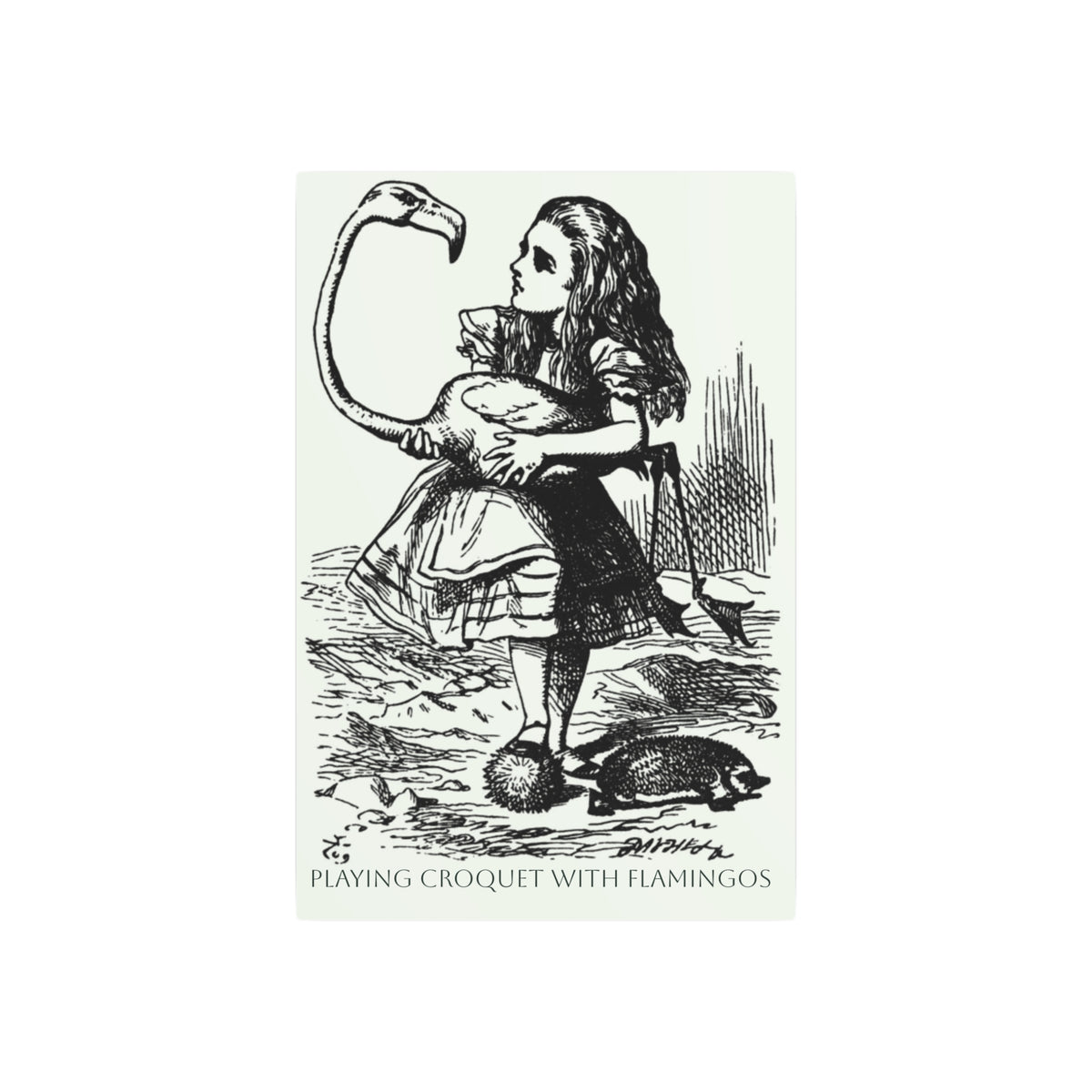 Flamingo Croquet Alice in Wonderland - Metal Art Print